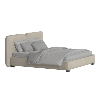 Chloe Upholstered Double Bed in Soft Woven Fabric