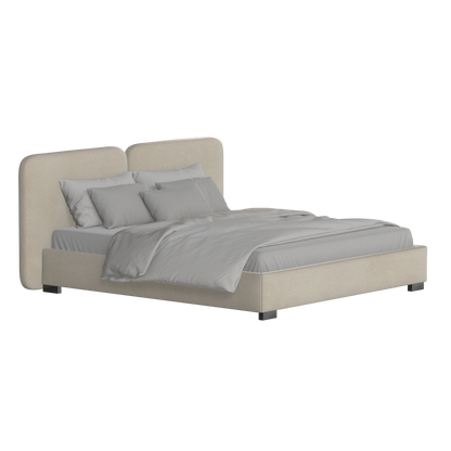 Chloe Upholstered Double Bed in Soft Woven Fabric