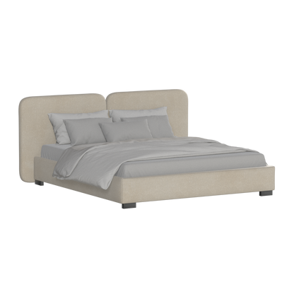 Chloe Upholstered Double Bed in Soft Woven Fabric