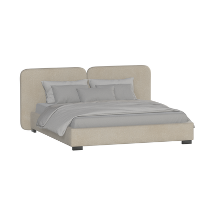 Chloe Upholstered Double Bed in Soft Woven Fabric