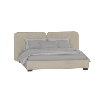 Chloe Upholstered Double Bed in Soft Woven Fabric