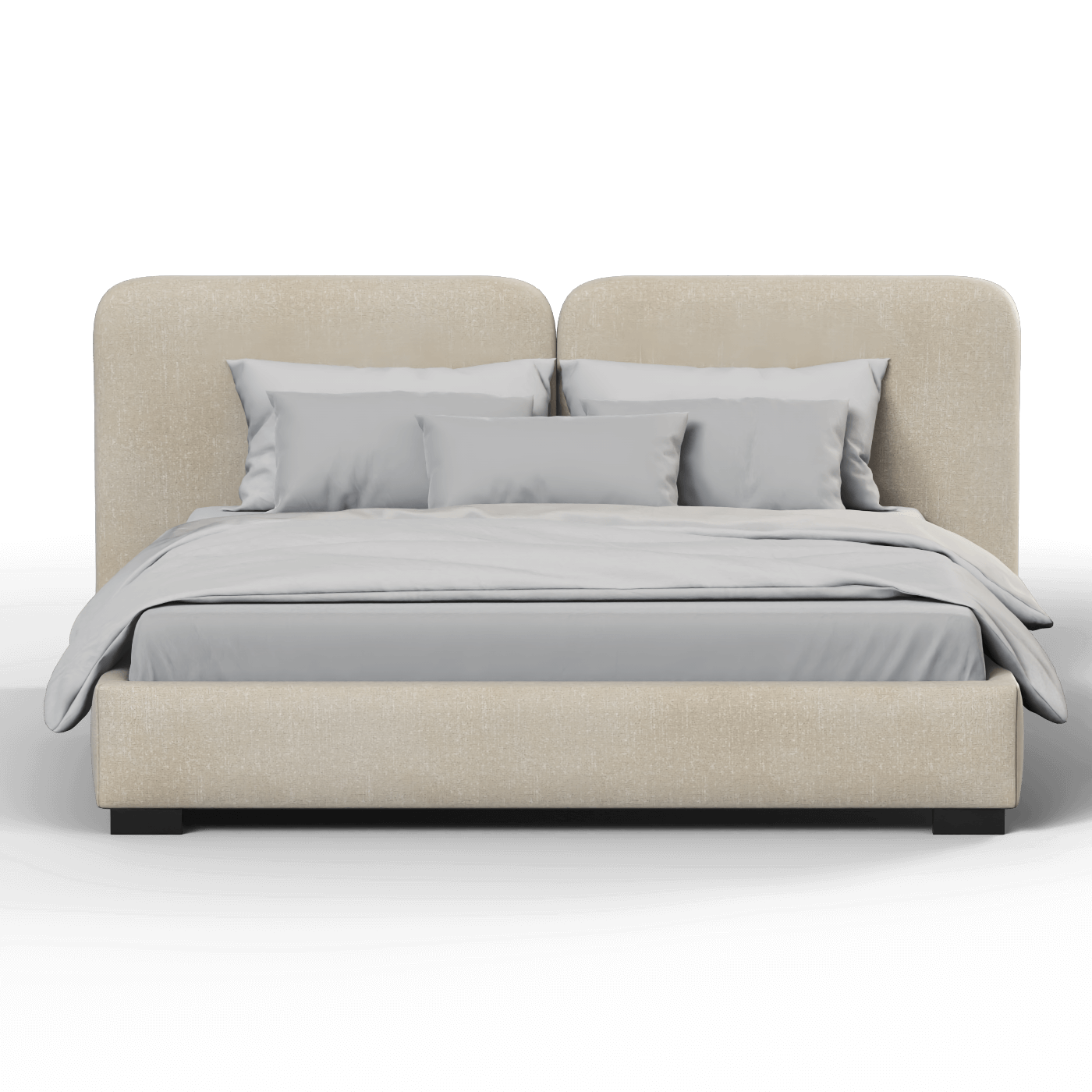 Chloe Upholstered Double Bed in Soft Woven Fabric