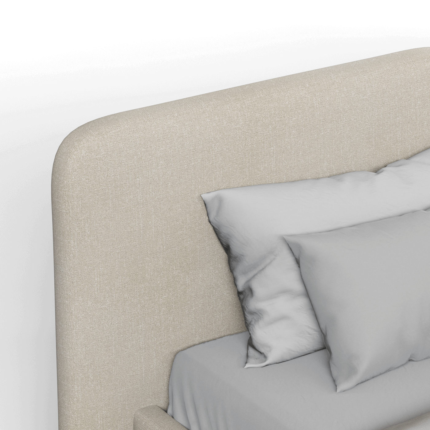 Chloe Upholstered Double Bed in Soft Woven Fabric