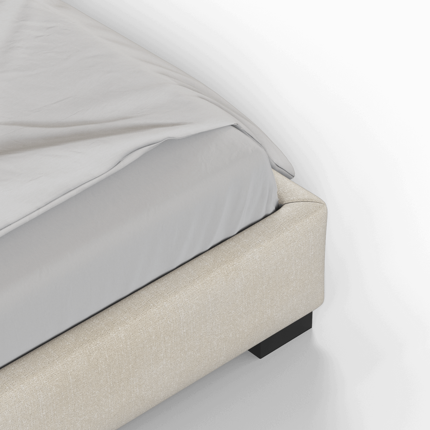 Chloe Upholstered Double Bed in Soft Woven Fabric
