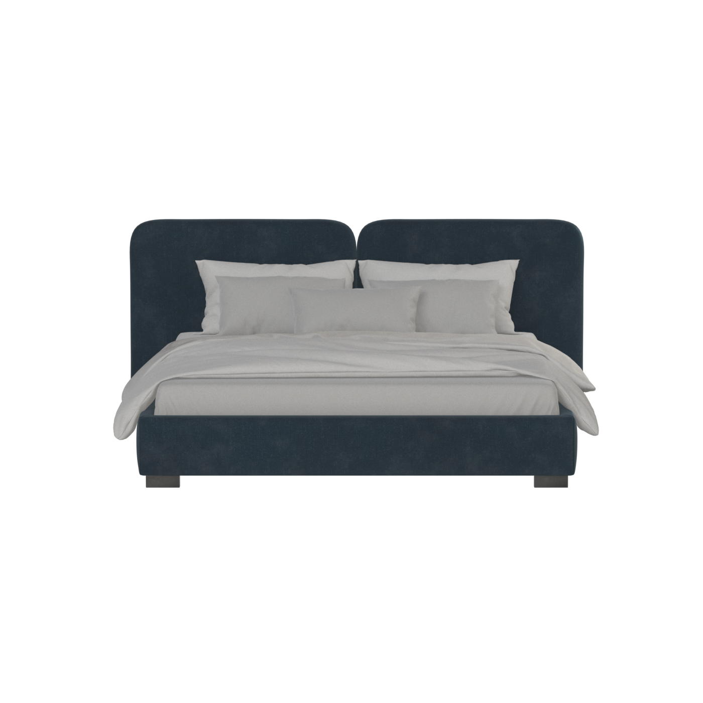 Chloe Upholstered Double Bed in Soft Woven Fabric