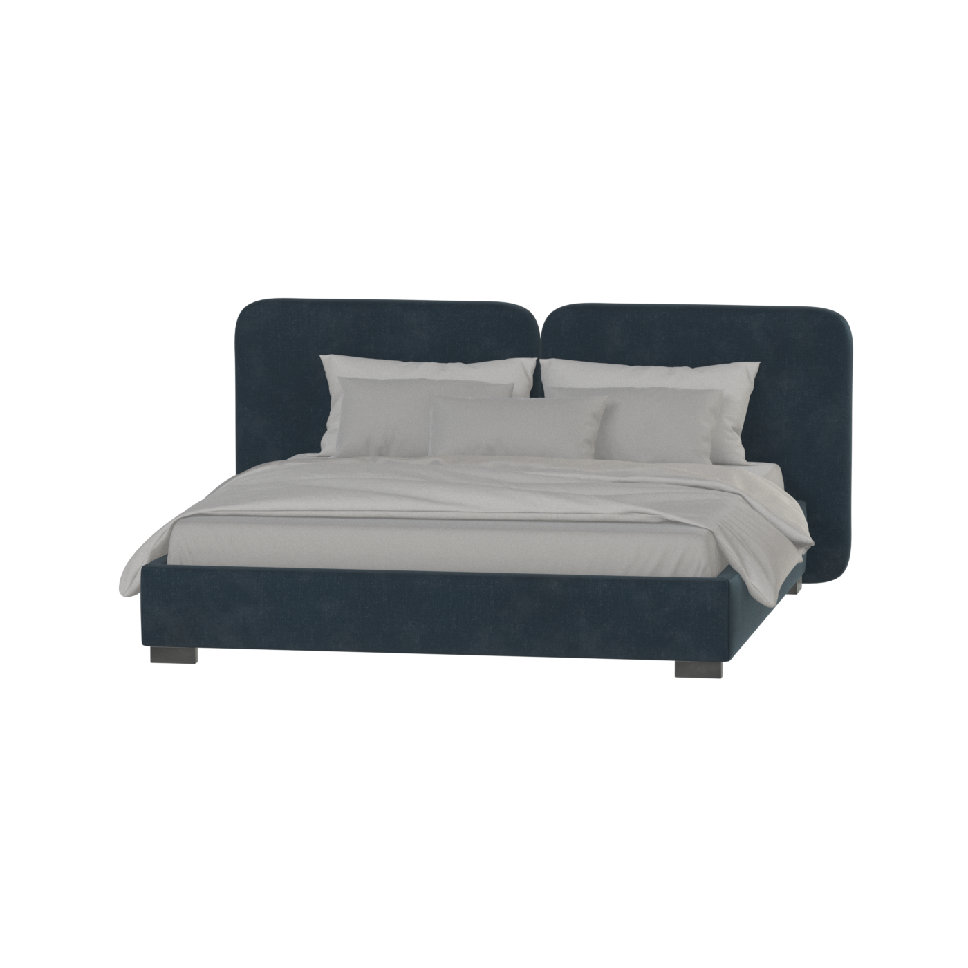 Chloe Upholstered Double Bed in Soft Woven Fabric