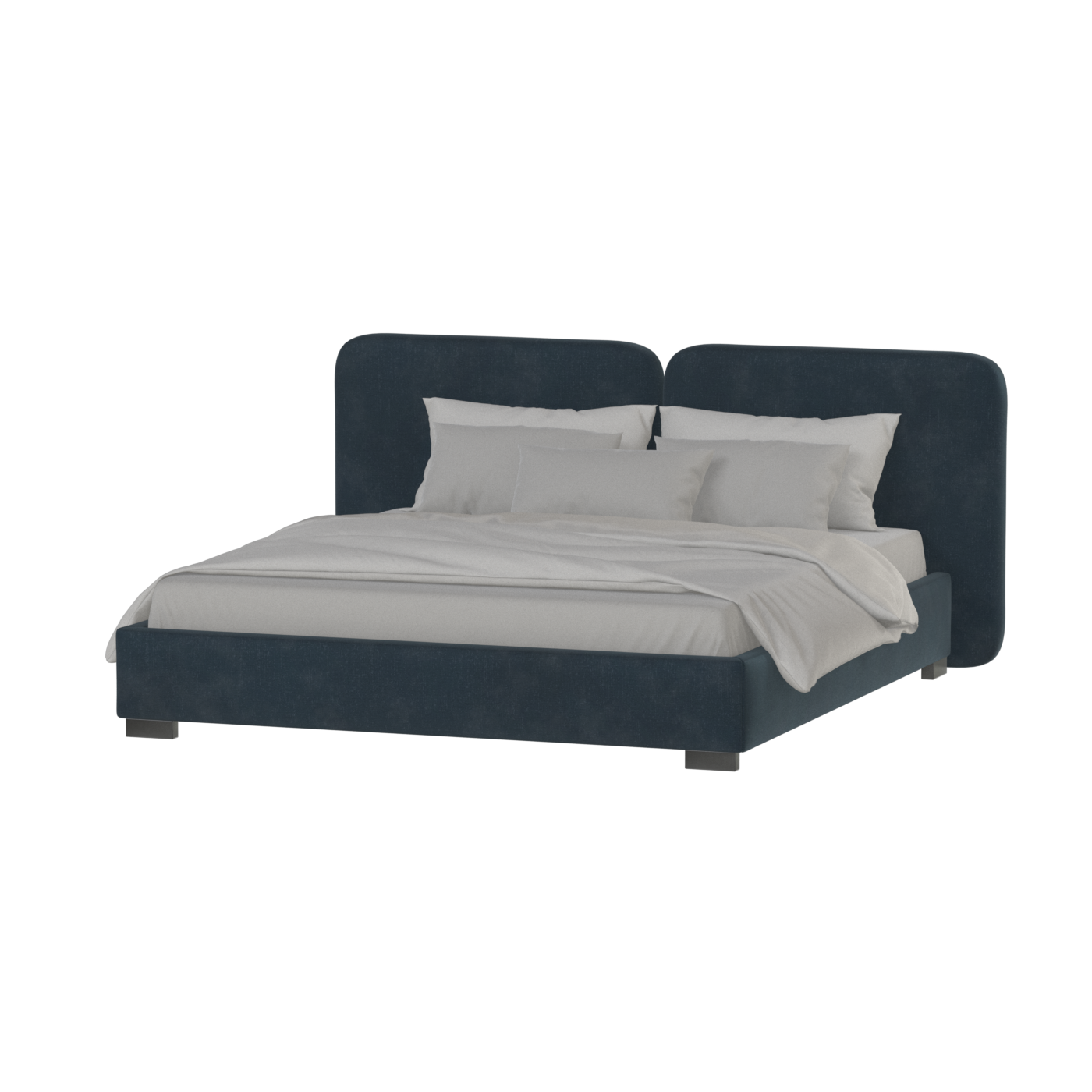 Chloe Upholstered Double Bed in Soft Woven Fabric