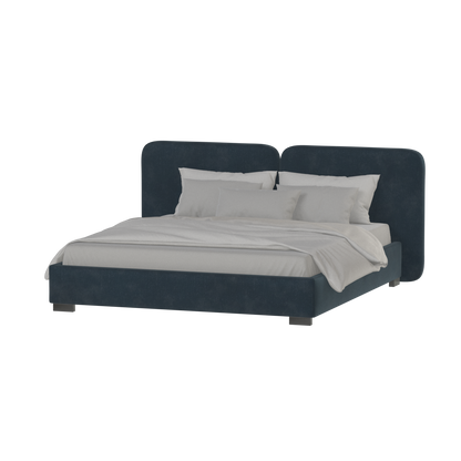 Chloe Upholstered Double Bed in Soft Woven Fabric