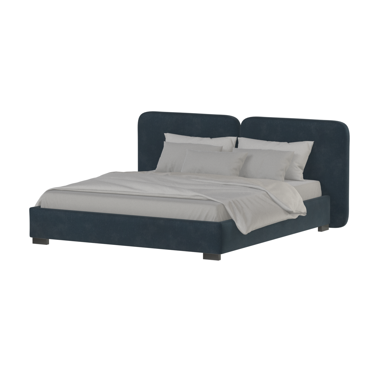 Chloe Upholstered Double Bed in Soft Woven Fabric