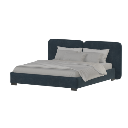 Chloe Upholstered Double Bed in Soft Woven Fabric