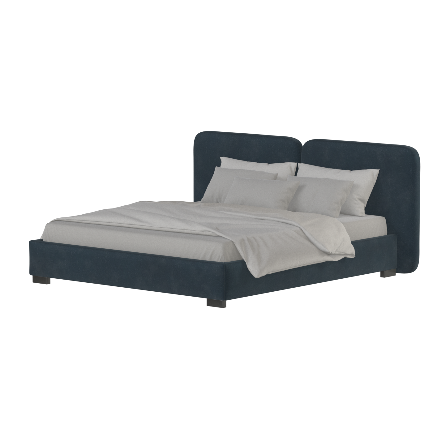 Chloe Upholstered Double Bed in Soft Woven Fabric