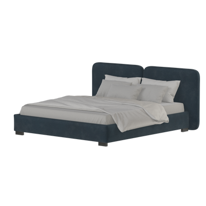 Chloe Upholstered Double Bed in Soft Woven Fabric