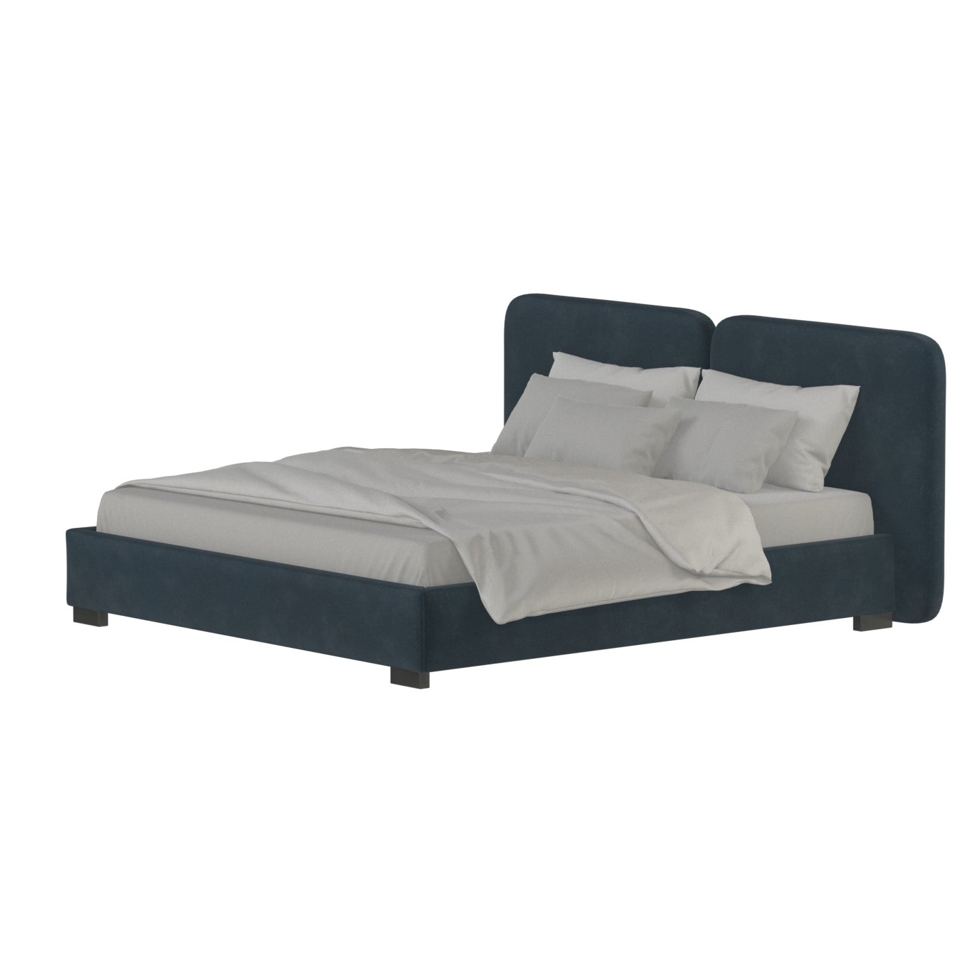 Chloe Upholstered Double Bed in Soft Woven Fabric