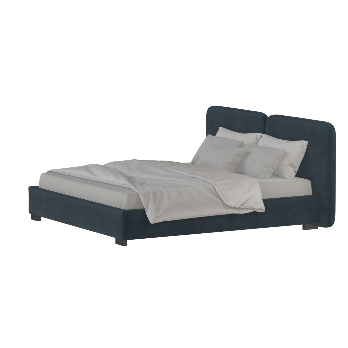 Chloe Upholstered Double Bed in Soft Woven Fabric