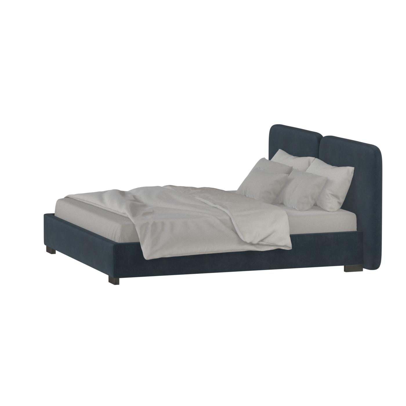 Chloe Upholstered Double Bed in Soft Woven Fabric