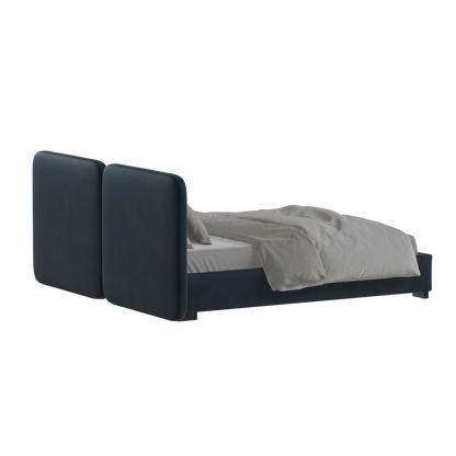 Chloe Upholstered Double Bed in Soft Woven Fabric
