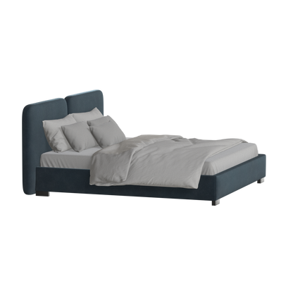 Chloe Upholstered Double Bed in Soft Woven Fabric