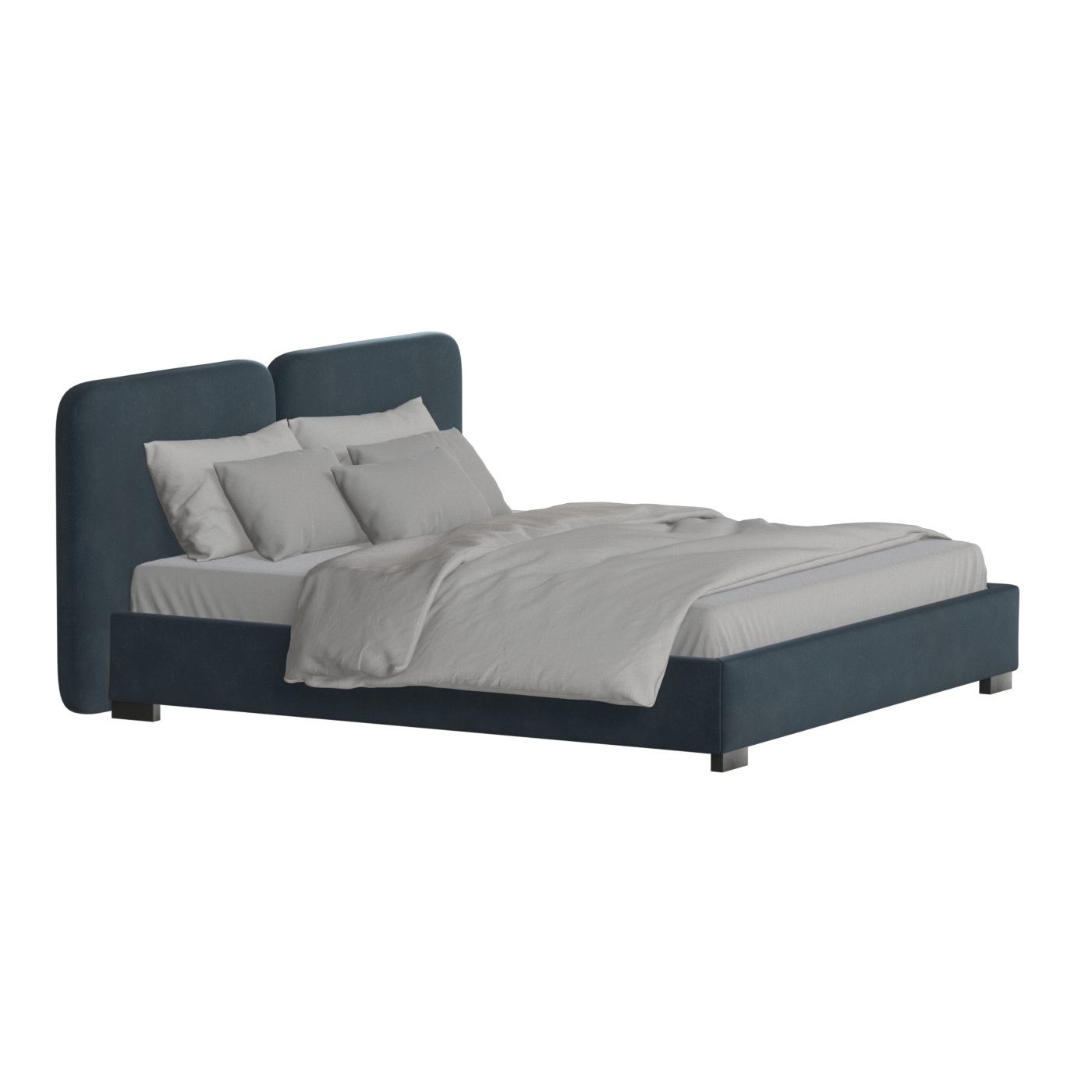 Chloe Upholstered Double Bed in Soft Woven Fabric