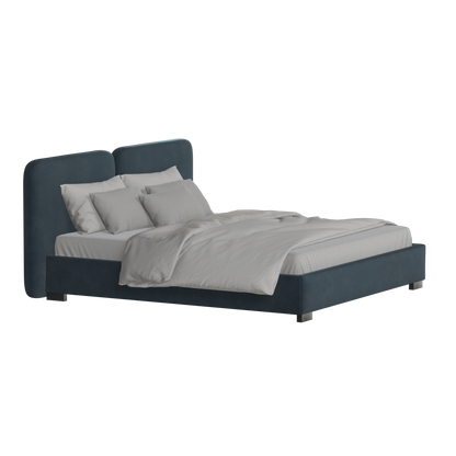 Chloe Upholstered Double Bed in Soft Woven Fabric