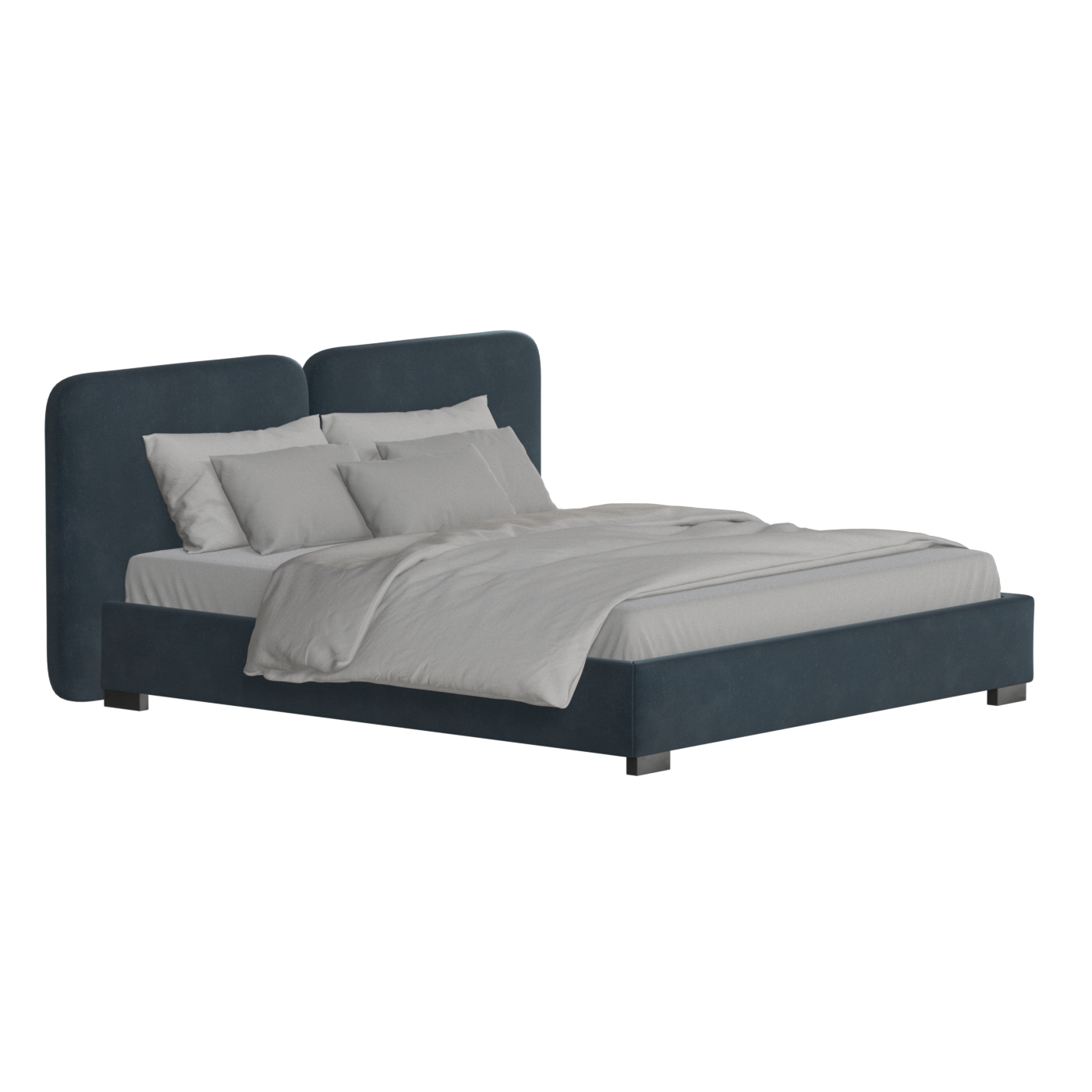Chloe Upholstered Double Bed in Soft Woven Fabric