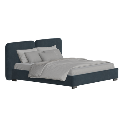 Chloe Upholstered Double Bed in Soft Woven Fabric