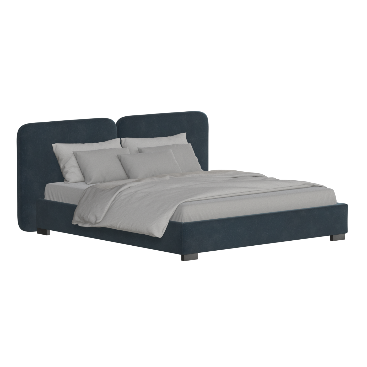 Chloe Upholstered Double Bed in Soft Woven Fabric