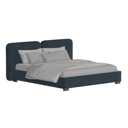 Chloe Upholstered Double Bed in Soft Woven Fabric