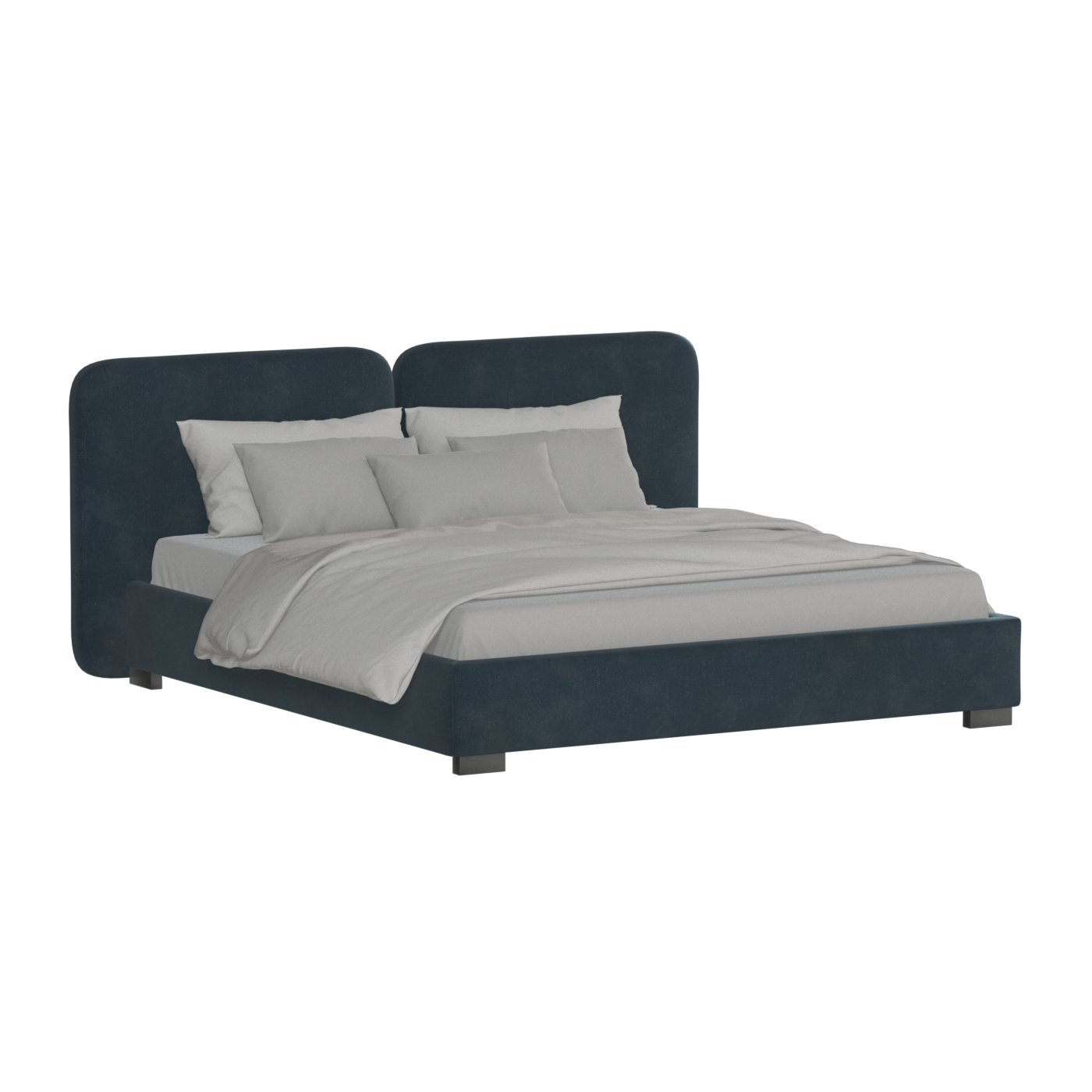 Chloe Upholstered Double Bed in Soft Woven Fabric
