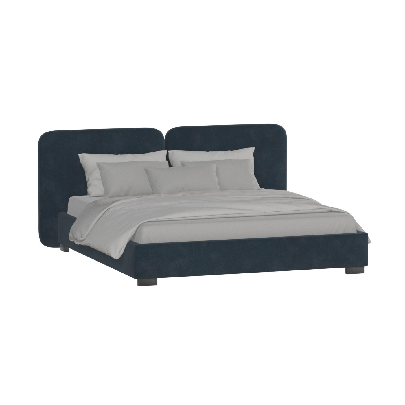 Chloe Upholstered Double Bed in Soft Woven Fabric