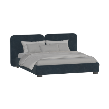 Chloe Upholstered Double Bed in Soft Woven Fabric