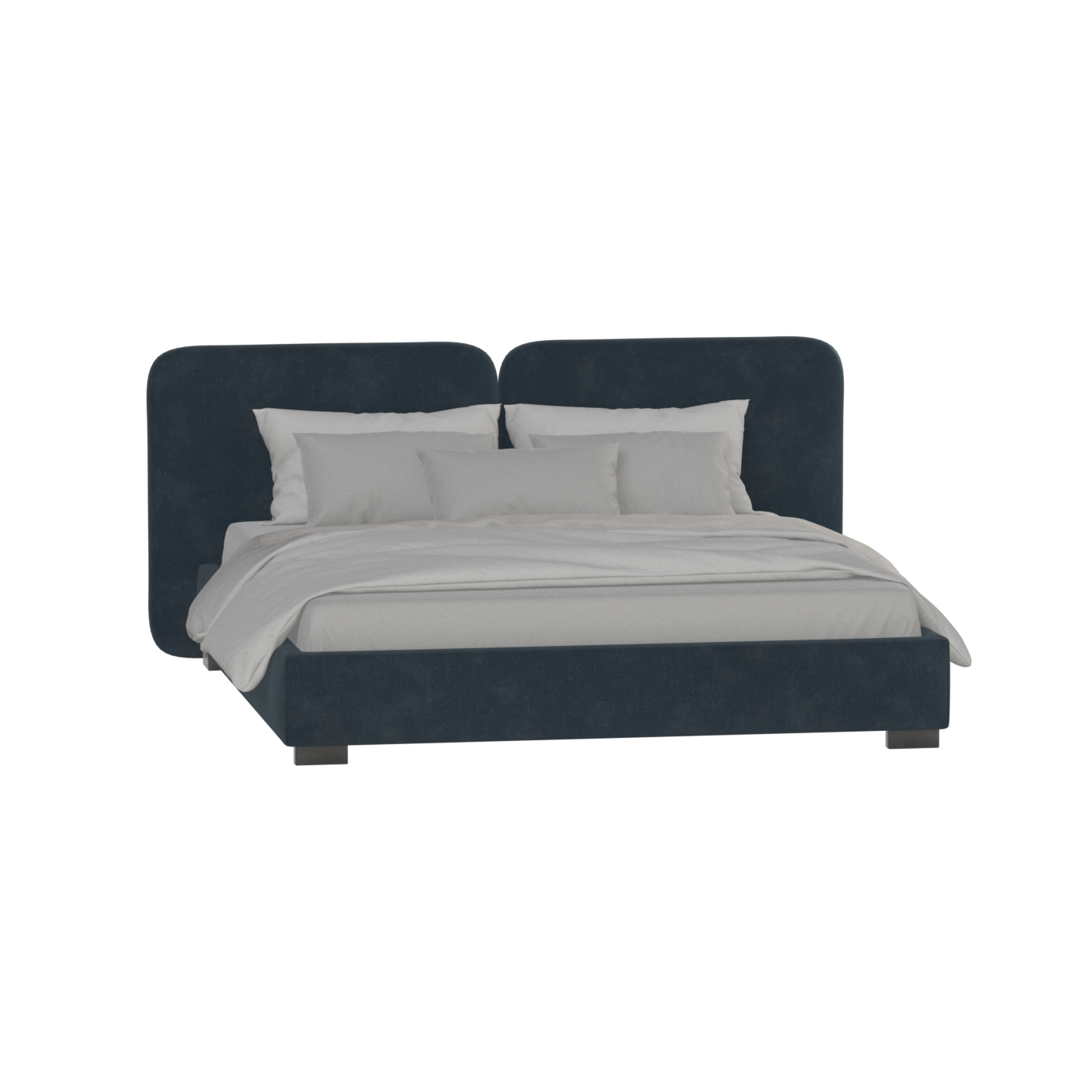 Chloe Upholstered Double Bed in Soft Woven Fabric