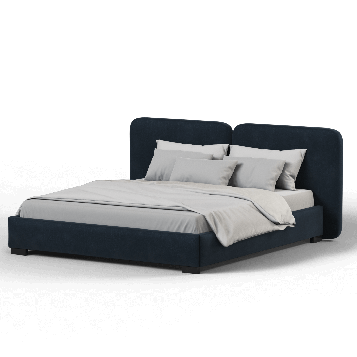 Chloe Upholstered Double Bed in Soft Woven Fabric