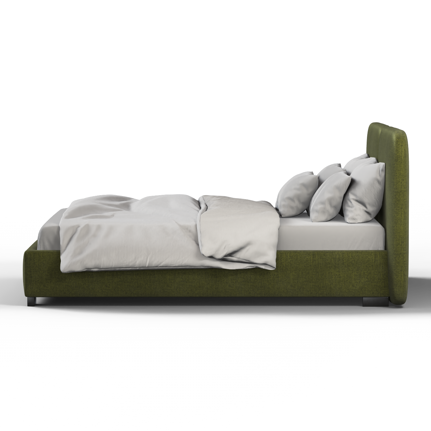 Chloe Upholstered Double Bed in Soft Woven Fabric