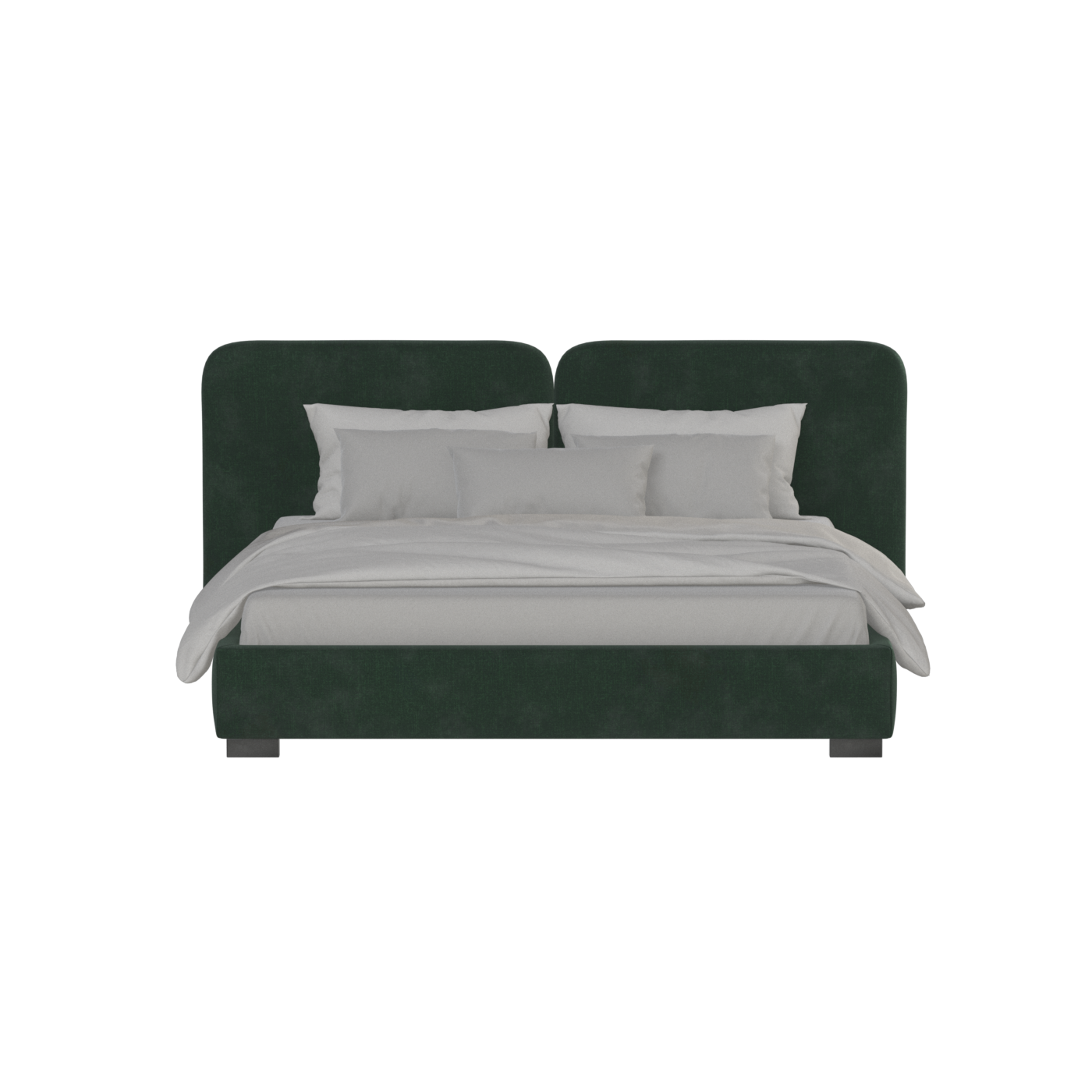 Chloe Upholstered Double Bed in Soft Woven Fabric
