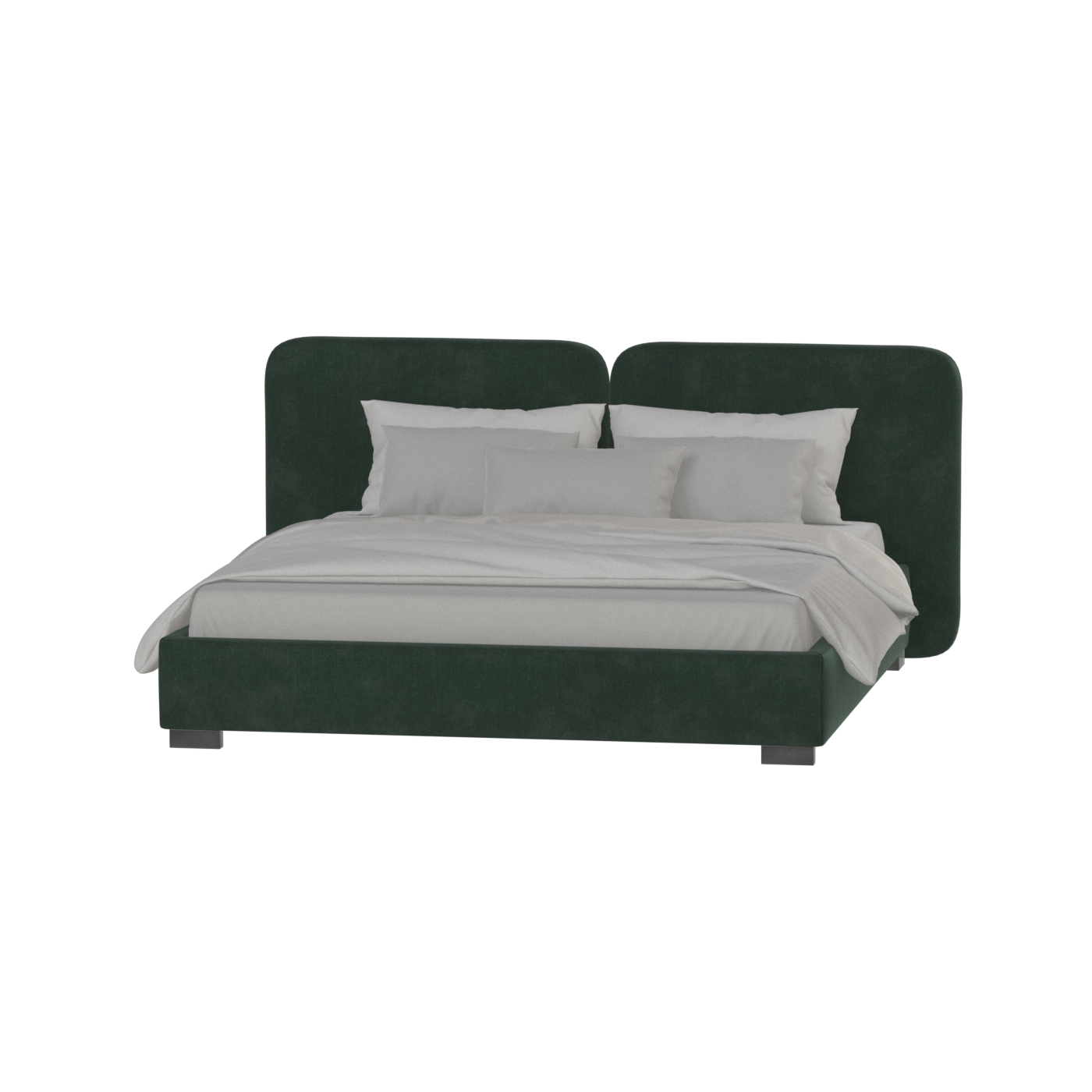 Chloe Upholstered Double Bed in Soft Woven Fabric