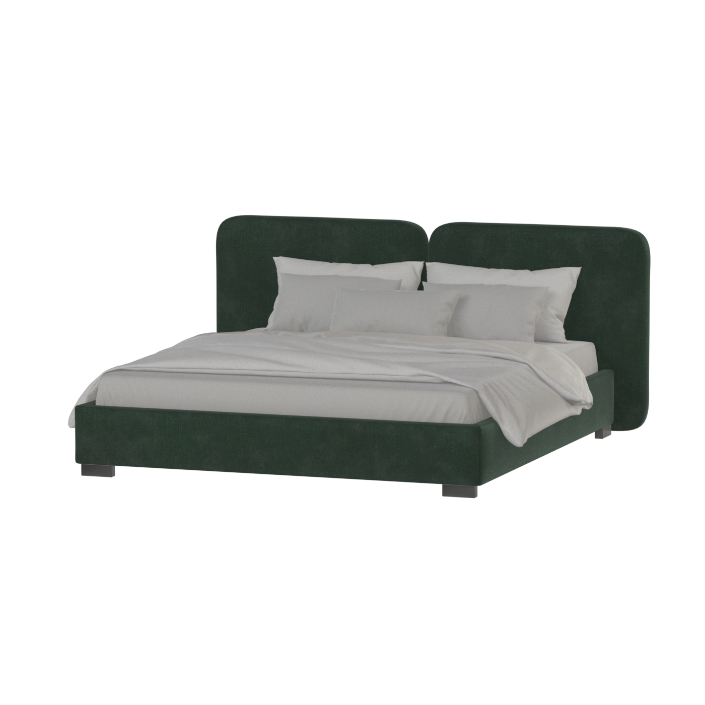 Chloe Upholstered Double Bed in Soft Woven Fabric