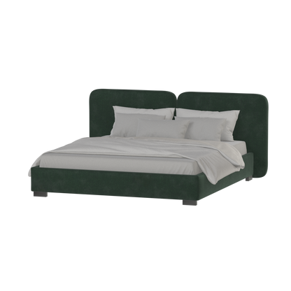 Chloe Upholstered Double Bed in Soft Woven Fabric