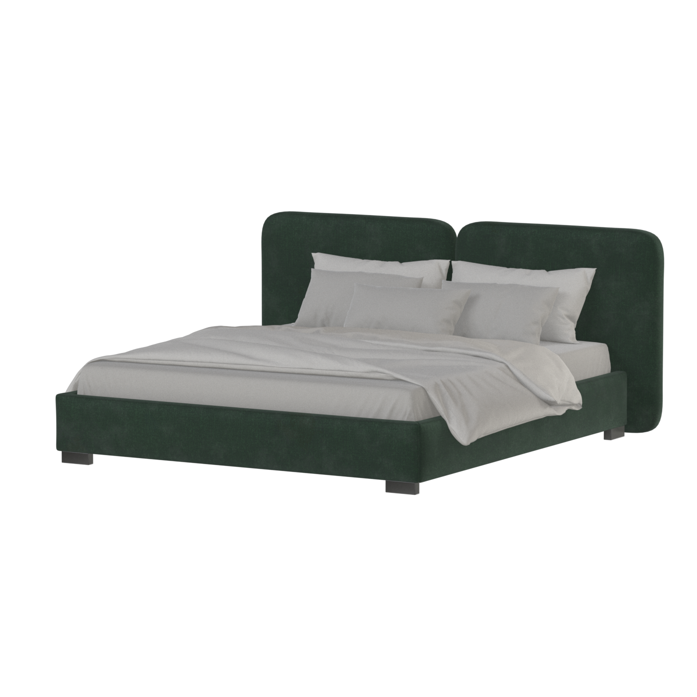 Chloe Upholstered Double Bed in Soft Woven Fabric
