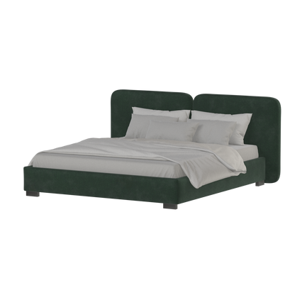 Chloe Upholstered Double Bed in Soft Woven Fabric