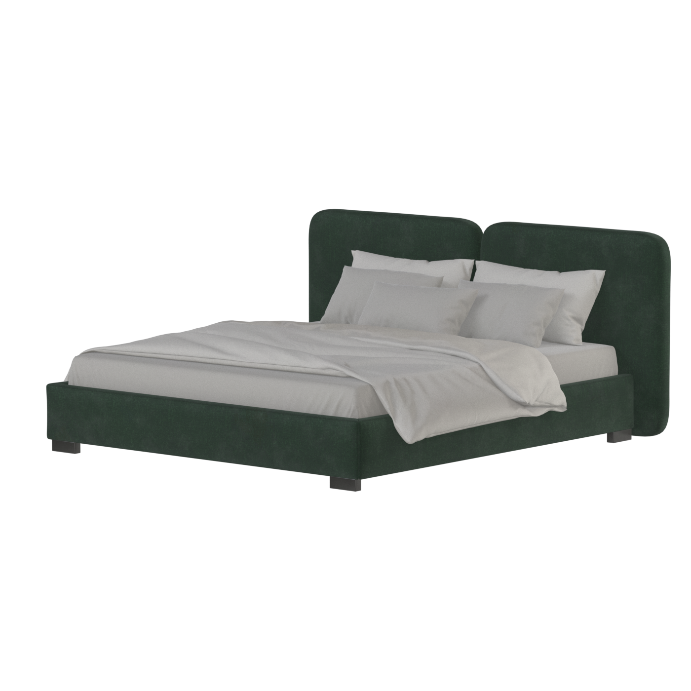 Chloe Upholstered Double Bed in Soft Woven Fabric