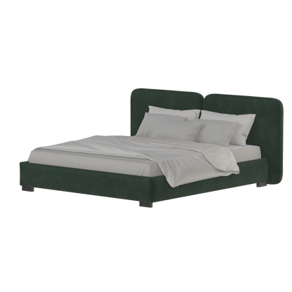 Chloe Upholstered Double Bed in Soft Woven Fabric