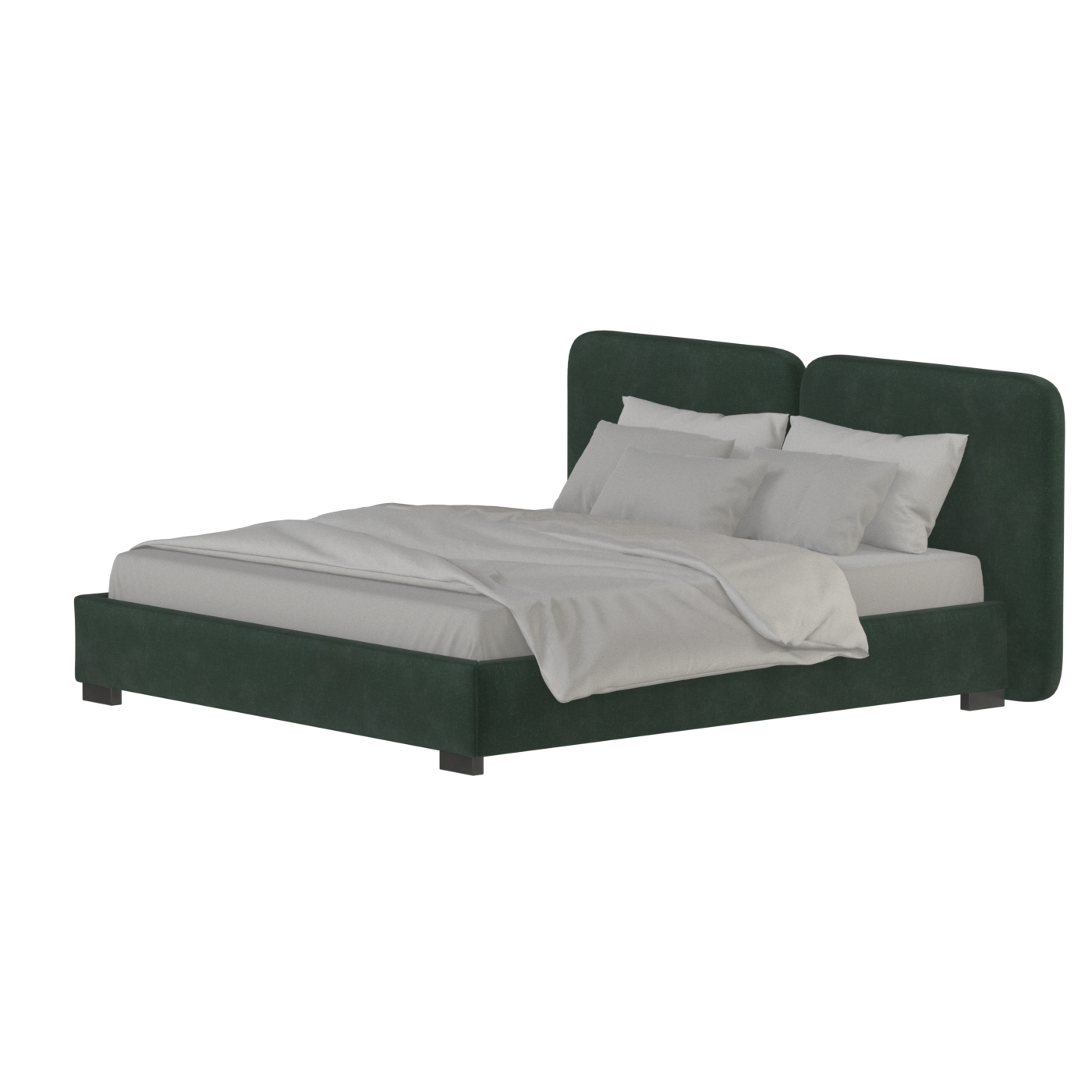 Chloe Upholstered Double Bed in Soft Woven Fabric