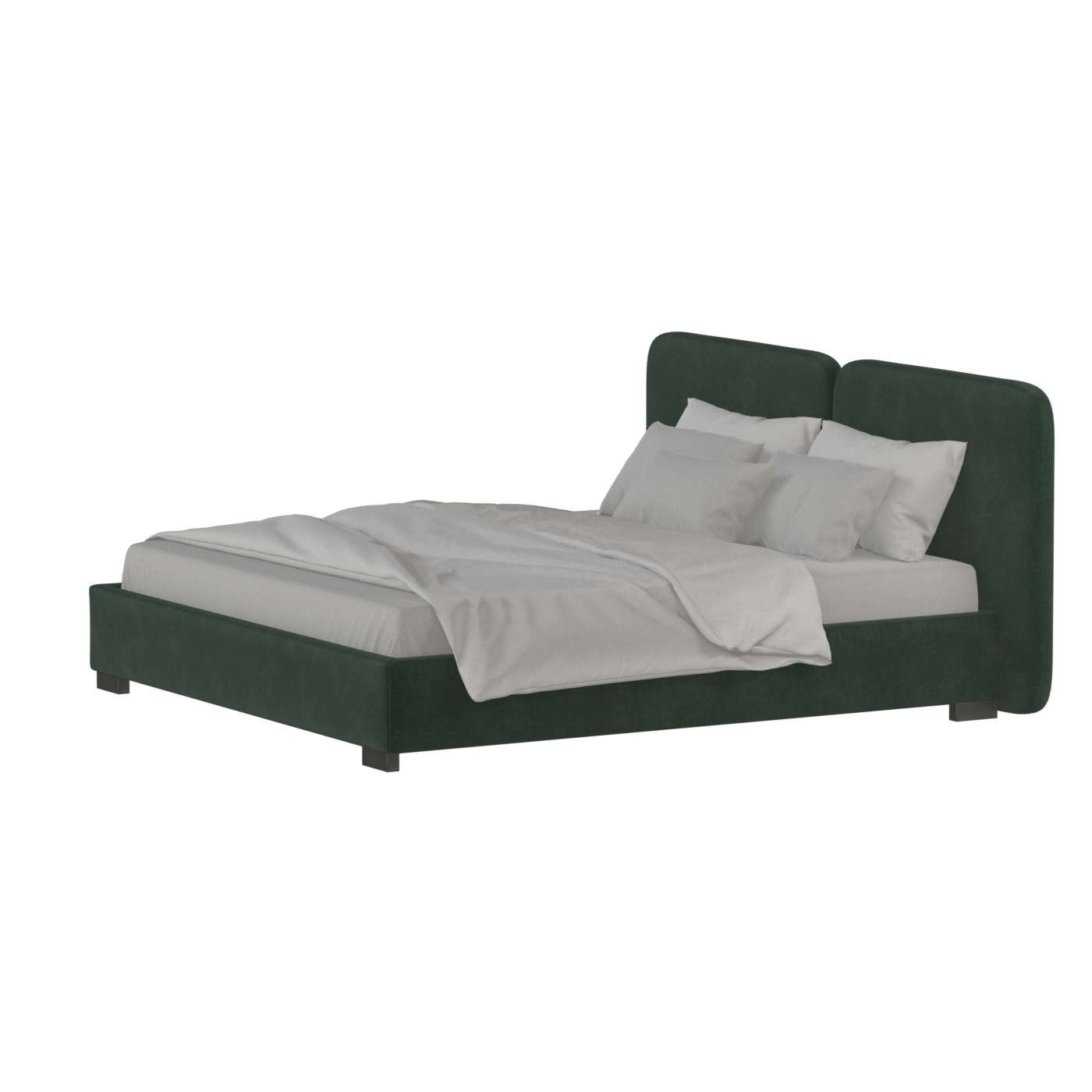 Chloe Upholstered Double Bed in Soft Woven Fabric