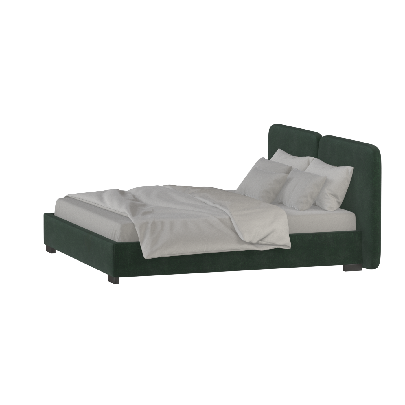Chloe Upholstered Double Bed in Soft Woven Fabric