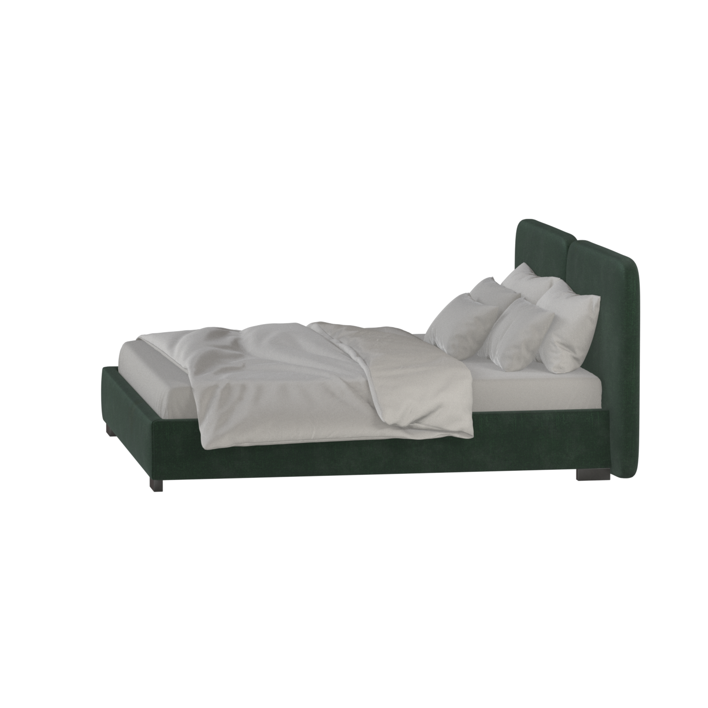 Chloe Upholstered Double Bed in Soft Woven Fabric