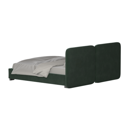 Chloe Upholstered Double Bed in Soft Woven Fabric