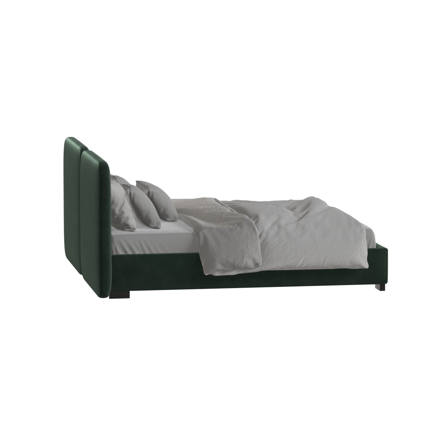 Chloe Upholstered Double Bed in Soft Woven Fabric