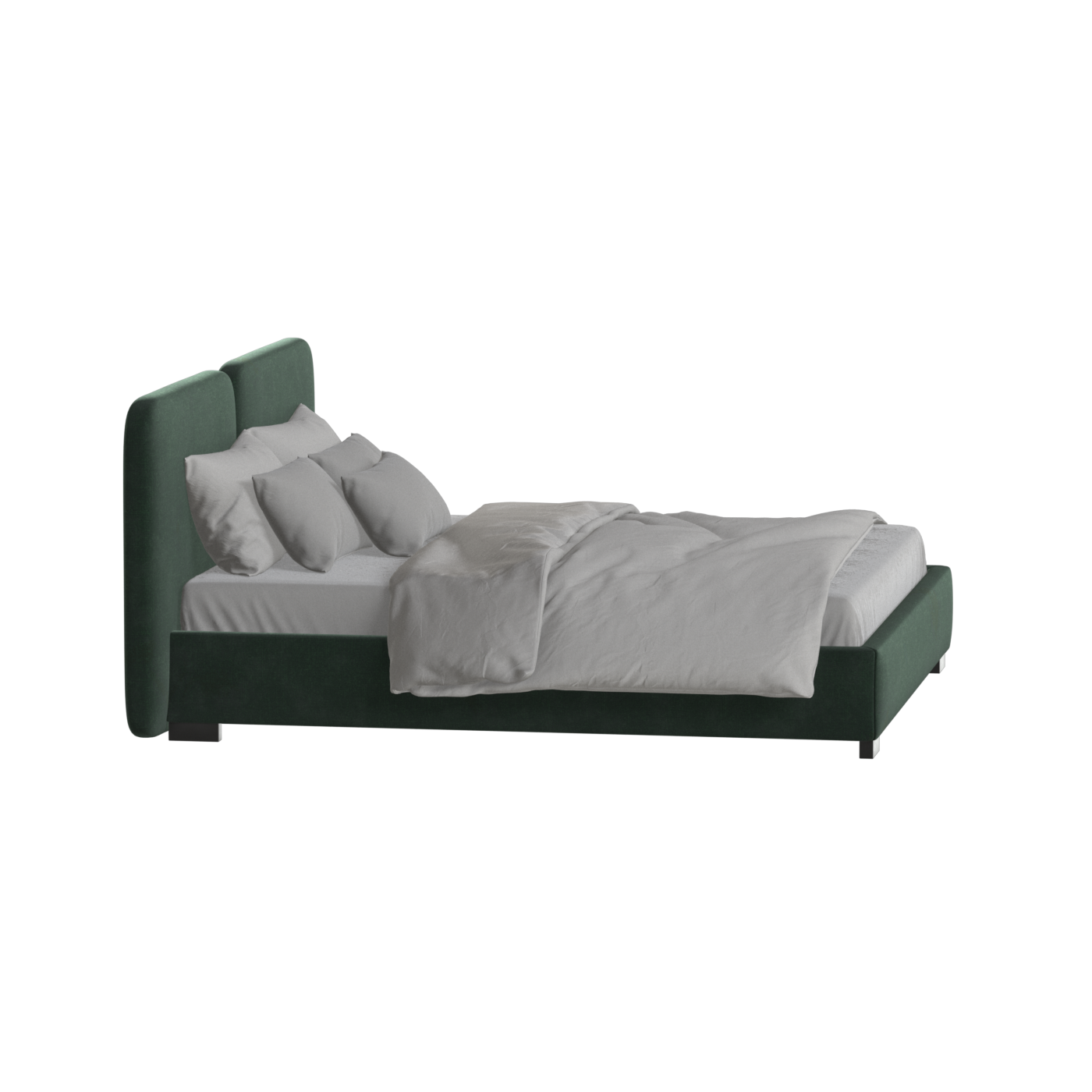 Chloe Upholstered Double Bed in Soft Woven Fabric