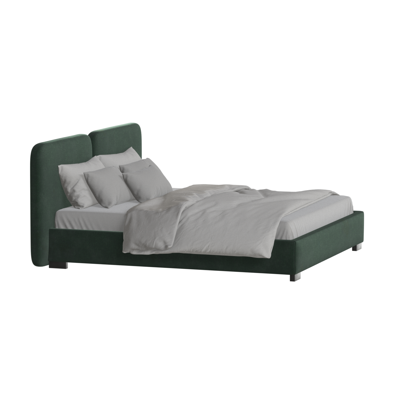 Chloe Upholstered Double Bed in Soft Woven Fabric