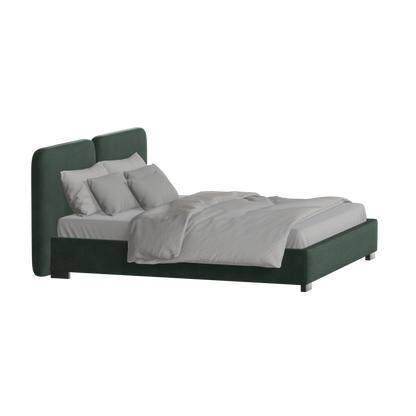 Chloe Upholstered Double Bed in Soft Woven Fabric